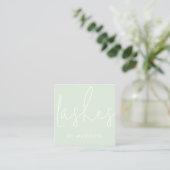 Moderne minimale Mint Green Script-streepjes Vierkante Visitekaartje (Staand voorkant)