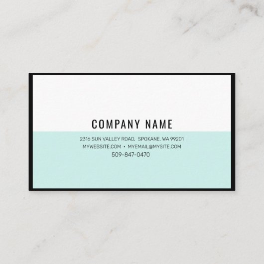 Moderne minimale mint-Visitekaartjes Visitekaartje (Achterkant)