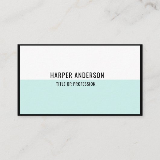 Moderne minimale mint-Visitekaartjes Visitekaartje (Voorkant)