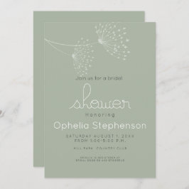 Moderne minimale modderbloemen Groen en Wit Kaart