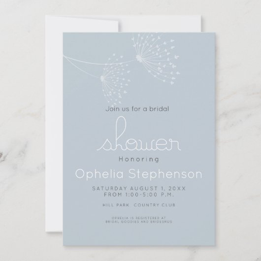 Moderne minimale modderbloemen Stamblauw en wit Kaart (Voorkant)