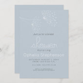 Moderne minimale modderbloemen Stamblauw en wit Kaart (Voorkant / Achterkant)