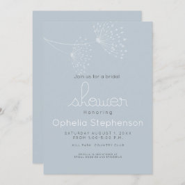 Moderne minimale modderbloemen Stamblauw en wit Kaart