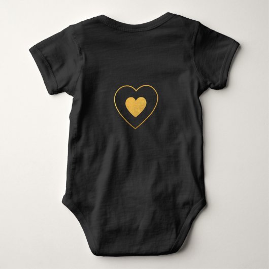moderne, minimale MOM Gold Folie Heart Romper (Achterkant)