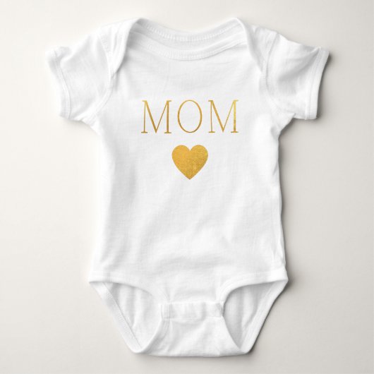 moderne, minimale MOM Gold Folie Heart Romper (Voorkant)