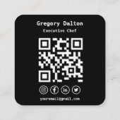 Moderne minimale monochrome typografie vierkante visitekaartje (Achterkant)