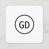 Moderne minimale monochrome typografie vierkante visitekaartje (Voorkant)