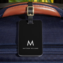 Moderne Minimale Monogram Aangepast Bagagelabel