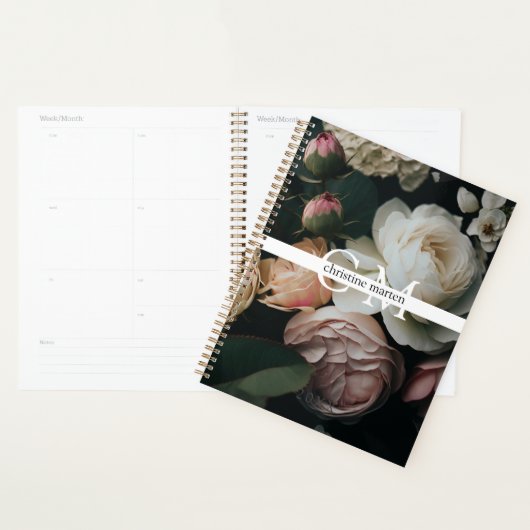 Moderne minimale monogram bloemen planner (Display)