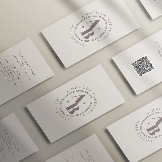 Moderne minimale monogram boog visitekaartje