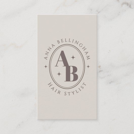 Moderne minimale monogram boog visitekaartje (Voorkant)