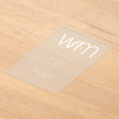 Moderne minimale monogram bruiloft acryl uitnodigingen (Laagn)