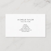 Moderne minimale monogram eenvoudige marmer visitekaartje (Achterkant)