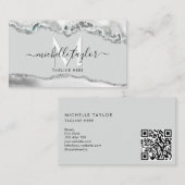 Moderne minimale monogram Eenvoudige QR CODE Busin Visitekaartje (Voorkant / Achterkant)