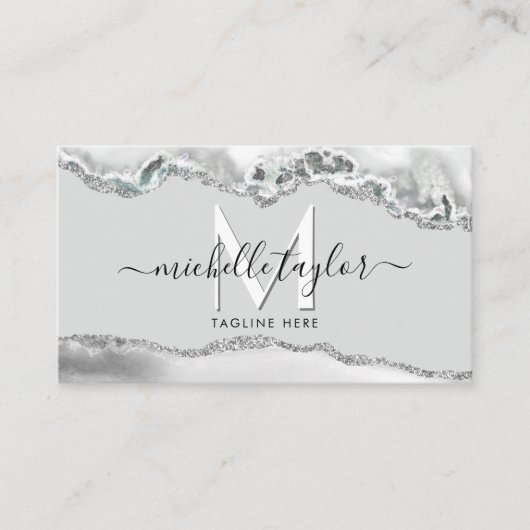 Moderne minimale monogram Eenvoudige QR CODE Busin Visitekaartje (Voorkant)