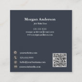 Moderne Minimale Monogram en Metalen Polygon Houts Vierkante Visitekaartje (Achterkant)