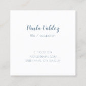 Moderne minimale monogram groen vierkante visitekaartje (Achterkant)