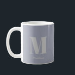 Moderne minimale monogram Initiaal grijze naam Koffiemok<br><div class="desc">Modern minimaal Monogram Initiaal Grijs Naam Koffie Mok</div>