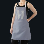Moderne minimale monogram Initiaal grijze naam Schort<br><div class="desc">Modern Minimal Monogram Initiaal Paarse Gray Name Apron,  het perfecte cadeau voor iedereen die graag koken of ambachtelijk is!</div>
