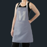 Moderne minimale monogram Initiaal grijze naam Schort<br><div class="desc">Modern Minimal Monogram Initiaal Paarse Gray Name Apron,  het perfecte cadeau voor iedereen die graag koken of ambachtelijk is!</div>