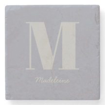 Moderne minimale monogram Initiaal grijze naam