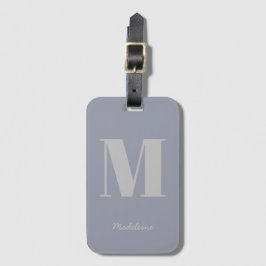 Moderne minimale monogram Initiaal Paarse grijze n Bagagelabel