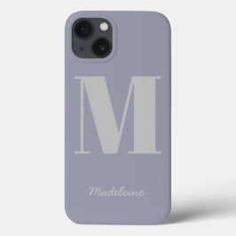 Moderne minimale monogram Initiaal Paarse grijze n Case-Mate iPhone Case