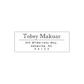 Moderne minimale monogram initiaal retouradres ru  zelfinktende stempel (Design)