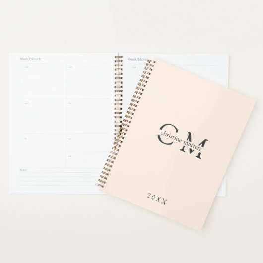 Moderne minimale monogram initialen Planner (Display)