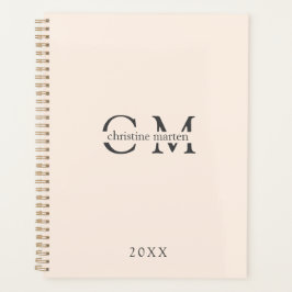 Moderne minimale monogram initialen Planner