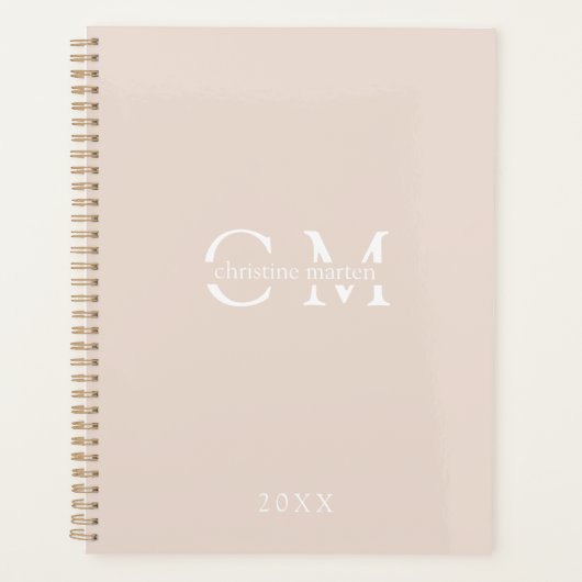 Moderne minimale monogram initialen Planner (Voorkant)