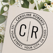 Moderne minimale monogram initialen retouradres  zelfinktende stempel