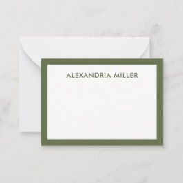 Moderne minimale monogram naam Olive Notitiekaartje
