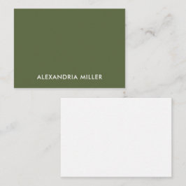 Moderne minimale monogram naam Olive Notitiekaartje
