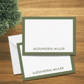 Moderne minimale monogram naam Olive Notitiekaartje