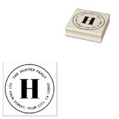 Moderne minimale monogram retouradres rubberstempel (Gestempeld)