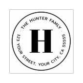 Moderne minimale monogram retouradres rubberstempel (Afrduk)