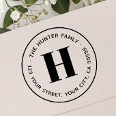 Moderne minimale monogram retouradres rubberstempel