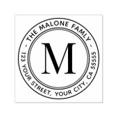 Moderne minimale monogram retouradres zelfinktende stempel (Design)