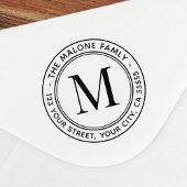 Moderne minimale monogram retouradres zelfinktende stempel
