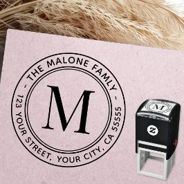 Moderne minimale monogram retouradres  zelfinktende stempel