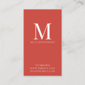 Moderne minimale Monogram Rode Verticale Business  Visitekaartje (Voorkant)