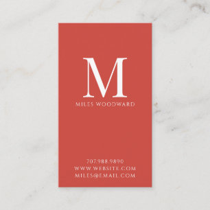 Moderne minimale Monogram Rode Verticale Business  Visitekaartje
