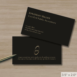 Moderne minimale monogram visitekaartje