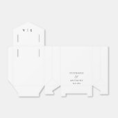 Moderne minimale monogram zwart en witbruiloft bedankdoosjes (Uitgevouwen)