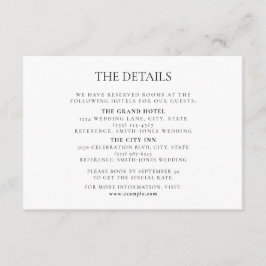 Moderne minimale monogram zwart en witbruiloft informatiekaartje