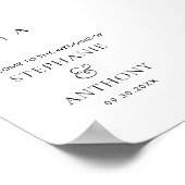 Moderne minimale monogram zwart en witbruiloft poster (Hoek)