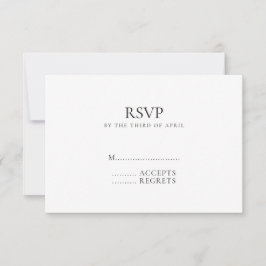 Moderne minimale monogram zwart en witbruiloft RSVP kaartje