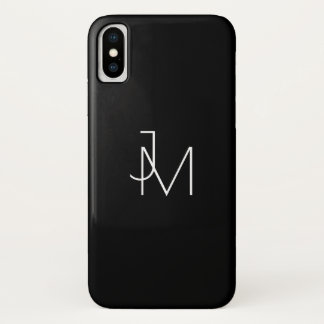 Moderne, minimale monogram zwart-wit Case-Mate iPhone case