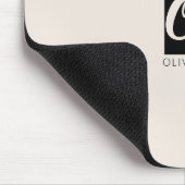 Moderne minimale monogram | Zwart-witroze Muismat (Hoek)